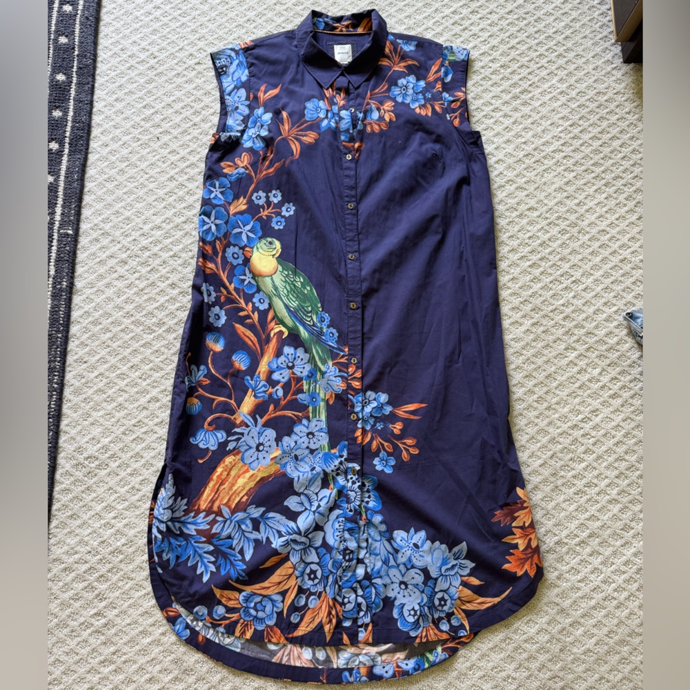 Maeve Navy Dress with Orange and Blue Accents